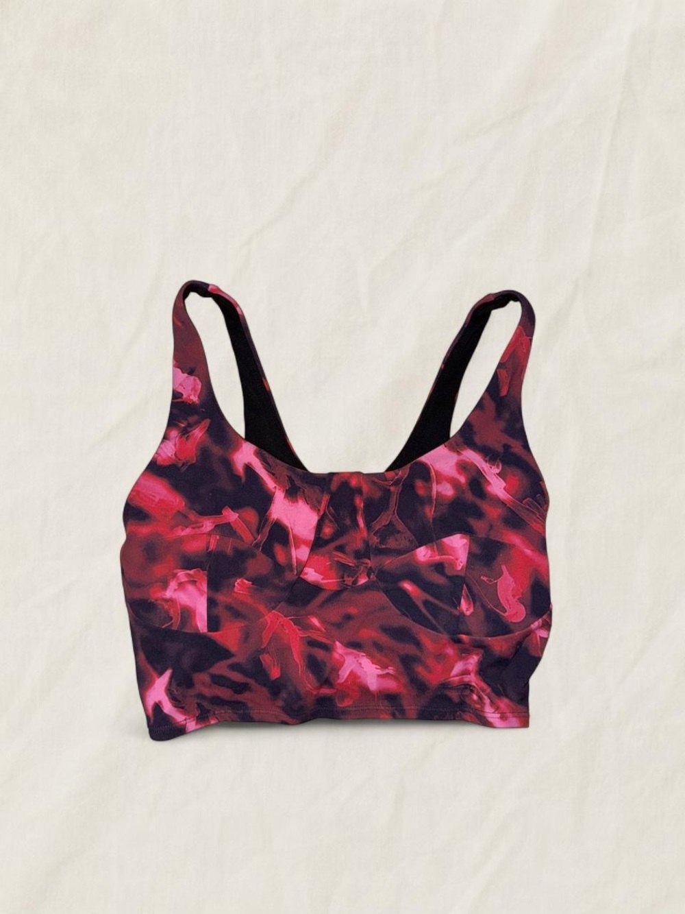 lululemon athletica Pink & Black Abstract-Print Support Sports Bra